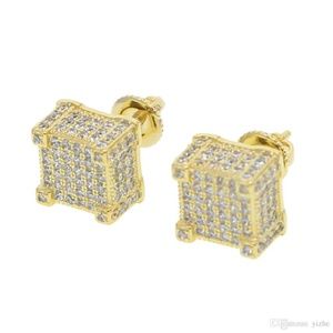 Geometric Screwback Designer Cz Diamond Earrings